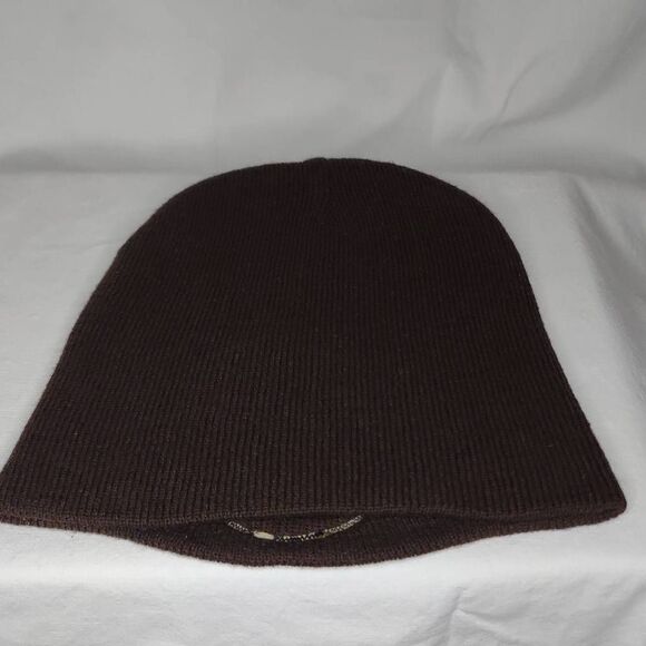 Adult Unisex Dark Matter Coffee Logo Embroidered Beanie Hat Brown - Picture 3 of 7